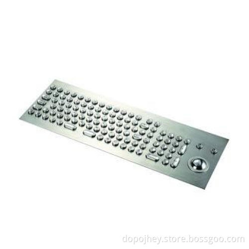 Compact Format Waterproof IP65 Trackball Metallic Keyboard